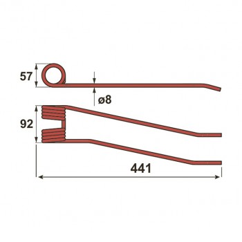 Heuwenderzinken p. f. Fella 491000, links           