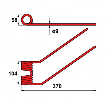 Heuwenderzinken p. f. Fella 487134, links