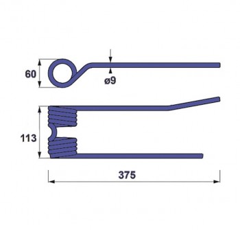 Heuwenderzinken p. f. PZ (Zweegers) PZ107, links