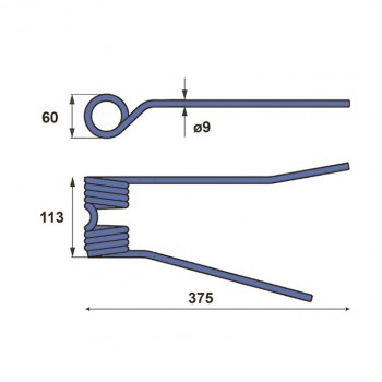 Heuwenderzinken p. f. PZ (Zweegers) PZ110, links           