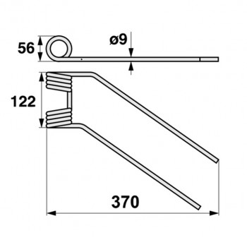 Heuwenderzinken p. f. Bautz Claas 926.371.0, links