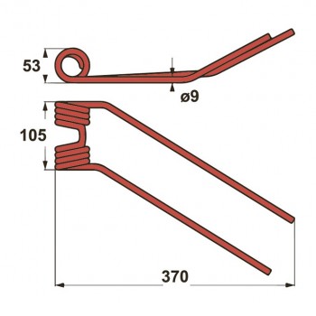 Heuwenderzinken p. f. Fahr 1-1040-001-500.10, links