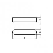 Passfeder DIN 6885, Form A, 8 x 7 x 20 mm           