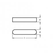 Passfeder DIN 6885, Form A, 8 x 7 x 20 mm           