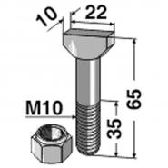 Hammerkopfschraube M10 x 65 mm, Güte 8.8