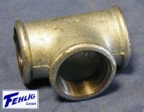 T-Stück 90 Grad, 1/2"x 3/4"x 1/2", 3 x IG, verzinkt T-Stück 90 Grad, 1/2"x 3/4"x 1/2", 3 x IG, verzinkt
