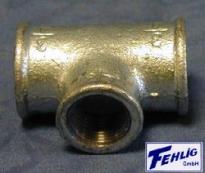 T-Stück 90 Grad, 3/4" x 1/2" x 3/4", 3 x IG, verzinkt T-Stück 90 Grad, 3/4" x 1/2" x 3/4", 3 x IG, verzinkt