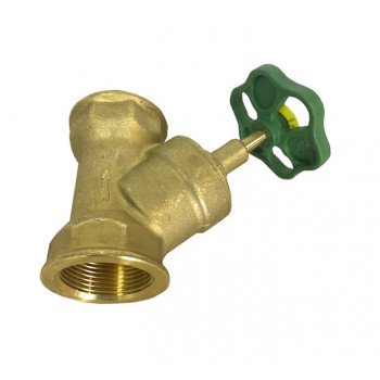 Messing-Schrägsitzventil 1/2", ohne Entleerung, 2x IG Messing-Schrägsitzventil 1/2", ohne Entleerung, 2x IG