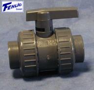 PVC-Kugelhahn 3/4" mit 2 x Überwurfmuttern, 2 x IG PVC-Kugelhahn 3/4" mit 2 x Überwurfmuttern, 2 x IG