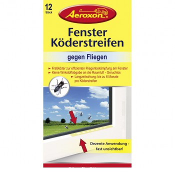 Fenster-Köderstreifen mit Fraßköder Fenster-Köderstreifen mit Fraßköder