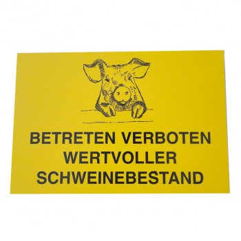 Warnschild "Schweinebestand" 