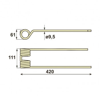 Heuwenderzinken p. f. PZ (Zweegers) PZ339, links           