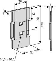 Abstreifer p. f. Rau, 120 x 70 x 3 mm