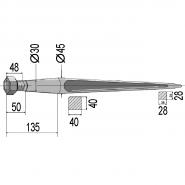 Frontlader-Schwerlastzinken p. f. Diverse 820 mm, gerade           