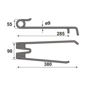 Zinken p. f. Lely 4.1015.0058.OL, links           