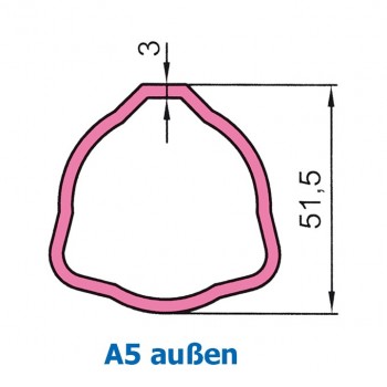 Profilrohr p. f. Bypy Gr. 5 aussen           